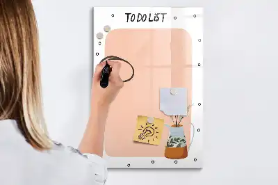 Magnetic dry erase board to-do list