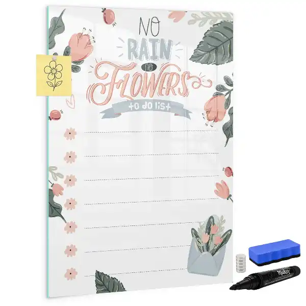 Magnetic dry erase board decorative list organizer