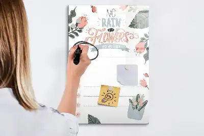 Magnetic dry erase board decorative list organizer