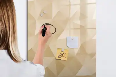 Magnetic dry erase board with triangle abstraction design