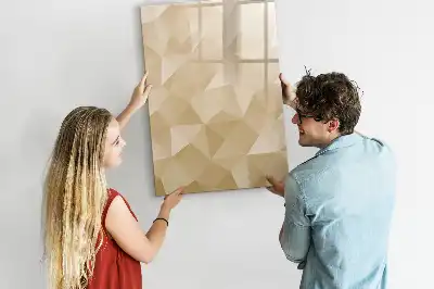 Magnetic dry erase board with triangle abstraction design