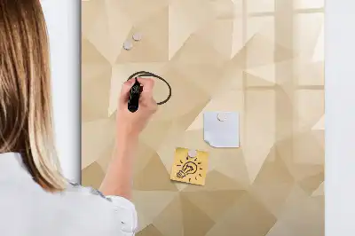 Magnetic dry erase board with triangle abstraction design