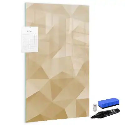 Magnetic dry erase board with triangle abstraction design