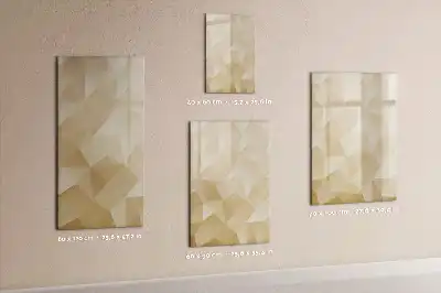 Magnetic dry erase board with triangle abstraction design