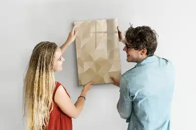 Magnetic dry erase board with triangle abstraction design