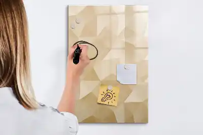Magnetic dry erase board with triangle abstraction design