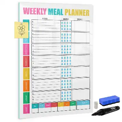 Weekly meal planner magnetic erase board
