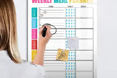 Weekly meal planner magnetic erase board