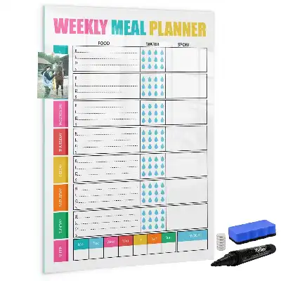 Weekly meal planner magnetic erase board