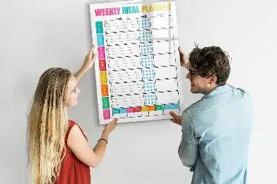 Weekly meal planner magnetic erase board