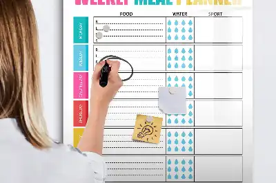 Weekly meal planner magnetic erase board