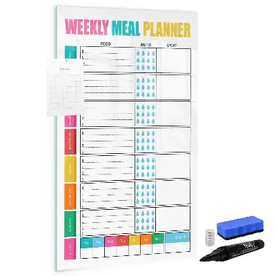 Weekly meal planner magnetic erase board