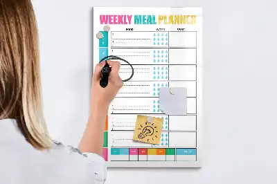 Weekly meal planner magnetic erase board