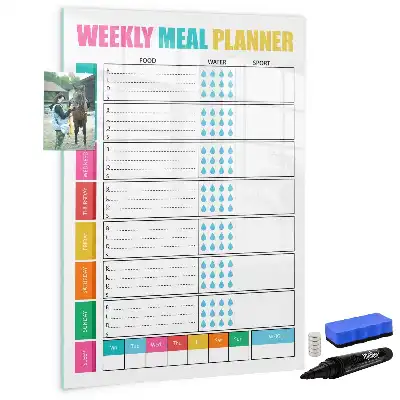 Weekly meal planner magnetic erase board