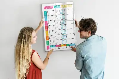 Weekly meal planner magnetic erase board