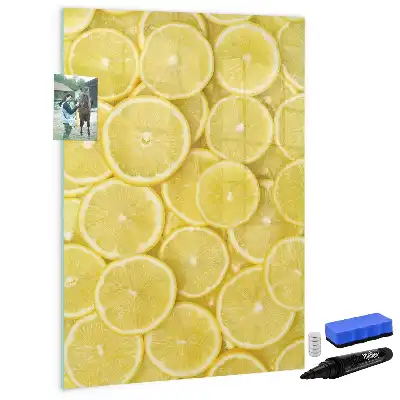 Magnetic dry erase board lemon slices design