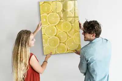 Magnetic dry erase board lemon slices design