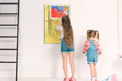 Magnetic dry erase board lemon slices design