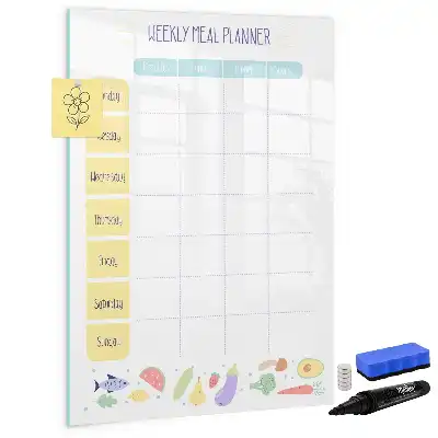 Magnetic erase board weekly meal planner