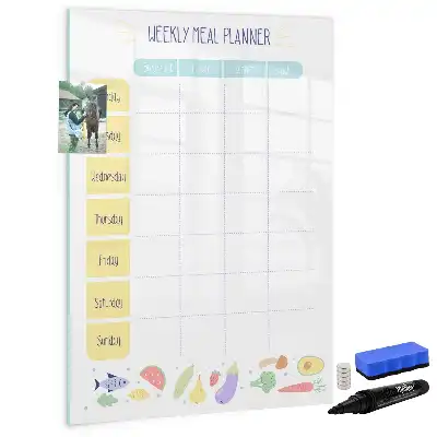 Magnetic erase board weekly meal planner