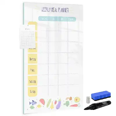 Magnetic erase board weekly meal planner