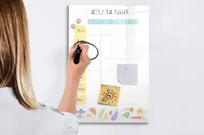 Magnetic erase board weekly meal planner
