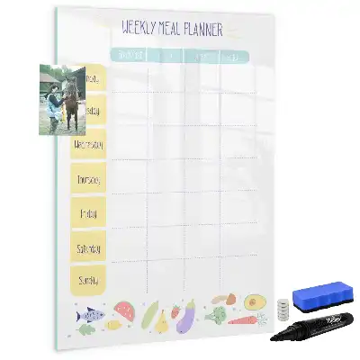 Magnetic erase board weekly meal planner