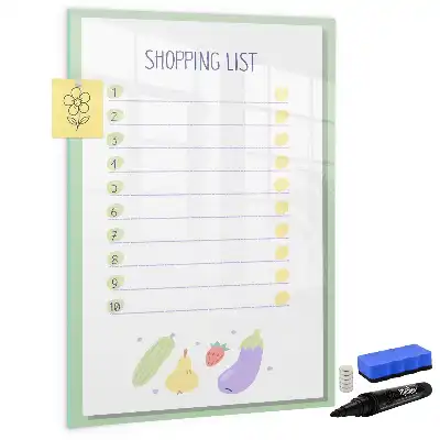 Magnetic writing board for shopping lists