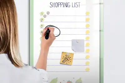 Magnetic writing board for shopping lists