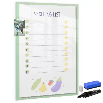 Magnetic writing board for shopping lists