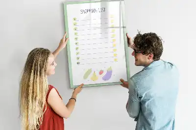 Magnetic writing board for shopping lists