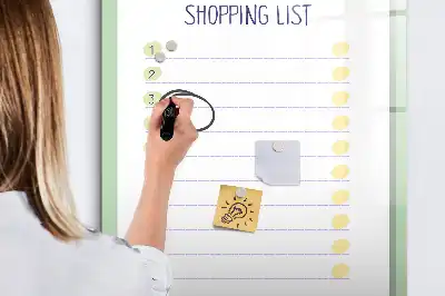 Magnetic writing board for shopping lists