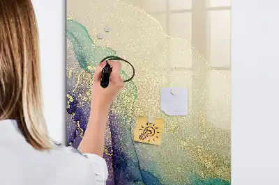 Magnetic dry erase board colorful marble design