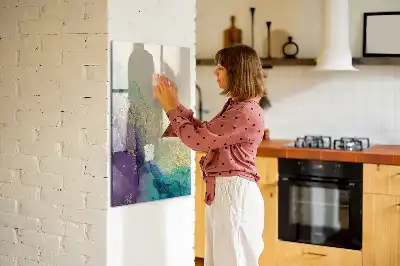 Magnetic dry erase board colorful marble design