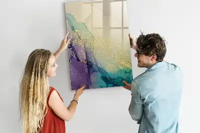 Magnetic dry erase board colorful marble design
