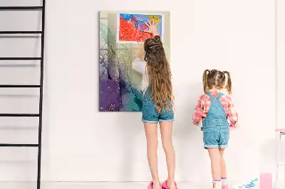Magnetic dry erase board colorful marble design