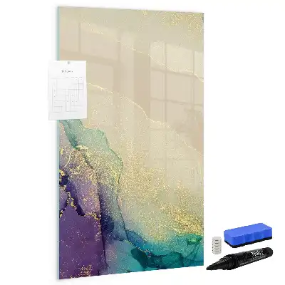 Magnetic dry erase board colorful marble design