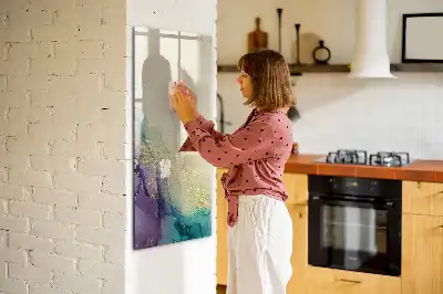 Magnetic dry erase board colorful marble design