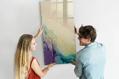 Magnetic dry erase board colorful marble design