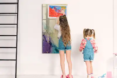 Magnetic dry erase board colorful marble design