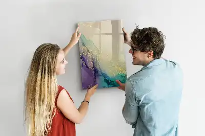 Magnetic dry erase board colorful marble design