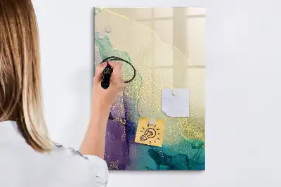 Magnetic dry erase board colorful marble design