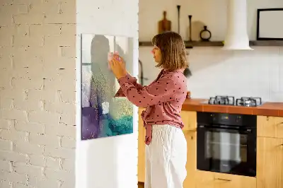 Magnetic dry erase board colorful marble design