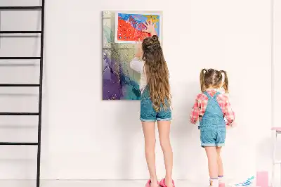 Magnetic dry erase board colorful marble design