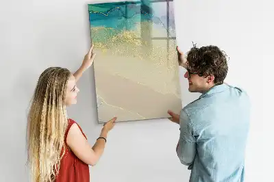 Magnetic writing board with colorful marble design
