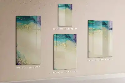 Magnetic writing board with colorful marble design
