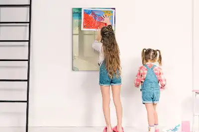 Magnetic writing board with colorful marble design