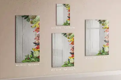 Magnetic dry erase board with vegetables on wood print