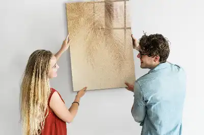 Magnetic writing board with palm leaf shadow pattern