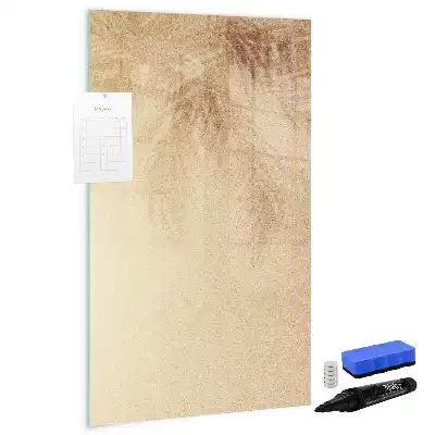 Magnetic writing board with palm leaf shadow pattern
